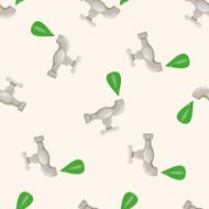 Environmental protection concept Conserve water cartoon seamless pattern background N2
