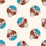 people theme doctor cartoon seamless pattern background N8