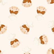 chef cartoon seamless pattern background N26