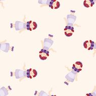 waiter cartoon seamless pattern background N3