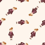 waiter cartoon seamless pattern background N4