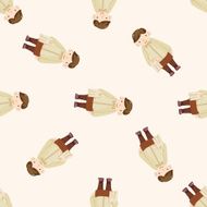 waiter cartoon seamless pattern background N7