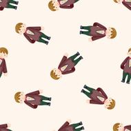 waiter cartoon seamless pattern background N9