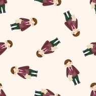 waiter cartoon seamless pattern background N10