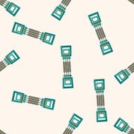 Sports Equipment cartoon seamless pattern background N9