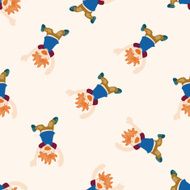 jumping person cartoon seamless pattern background