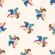 jumping person cartoon seamless pattern background N2