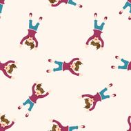 jumping person cartoon seamless pattern background N3