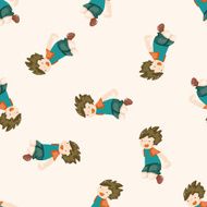 jumping person cartoon seamless pattern background N5