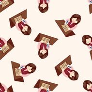 Office worker cartoon seamless pattern background N4