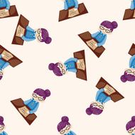 Office worker cartoon seamless pattern background N8