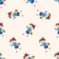 Office worker cartoon seamless pattern background N9