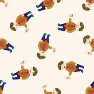 Office workers cartoon seamless pattern background N39