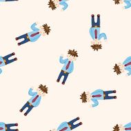 Office workers cartoon seamless pattern background N41