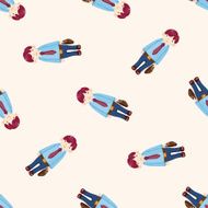 Office workers cartoon seamless pattern background N43