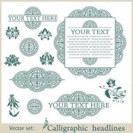 Calligraphic design elements Vector illustration frame N4
