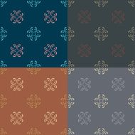 Set of Seamless with abstract colorful floral patterns