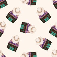 shop store cartoon seamless pattern background N16