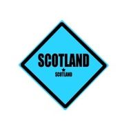 Scotland black stamp text on blue background