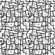 Landscape with city blocks black and white pattern