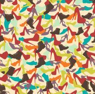 Seamless colorful background made of shoes