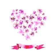 heart of watercolor colorful flowers N4