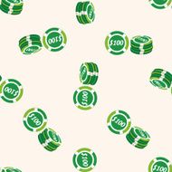 casino number ball cartoon seamless pattern background N5
