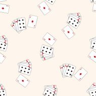 casino poker card cartoon seamless pattern background N2