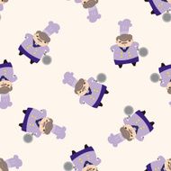 chef cartoon seamless pattern background N34