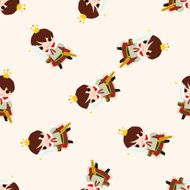Royal theme prince cartoon seamless pattern background N14