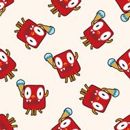 monster cartoon seamless pattern background N8