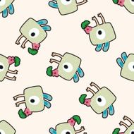 monster cartoon seamless pattern background N9