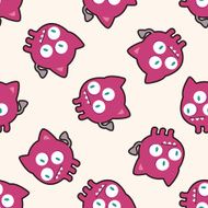 monster cartoon seamless pattern background N10