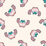 monster cartoon seamless pattern background N12