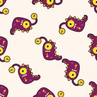 monster cartoon seamless pattern background N13