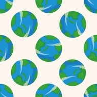 Space earth cartoon seamless pattern background