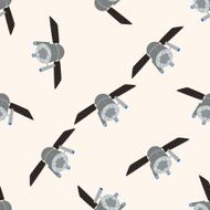 Space Satellite cartoon seamless pattern background N2