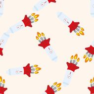 spaceship cartoon seamless pattern background N52