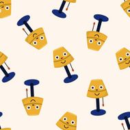 Home appliances theme lamp cartoon seamless pattern background N3