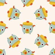 Home appliances theme rice cooker cartoon seamless pattern background N2