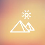 The Pyramids of Giza thin line icon N2