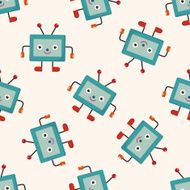 Home appliances theme tv cartoon seamless pattern background N2
