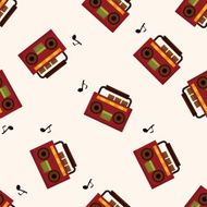 stereo speakers cartoon seamless pattern background N2