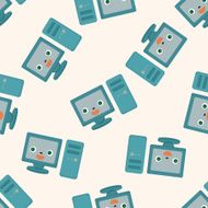 Home appliances theme tv cartoon seamless pattern background N3