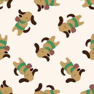 animal dog having afternoon tea cartoon seamless pattern background N2