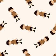 people character cartoon seamless pattern background N13