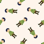 people character cartoon seamless pattern background N14