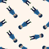 people character cartoon seamless pattern background N15
