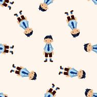 people character cartoon seamless pattern background N16