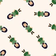 people character cartoon seamless pattern background N17